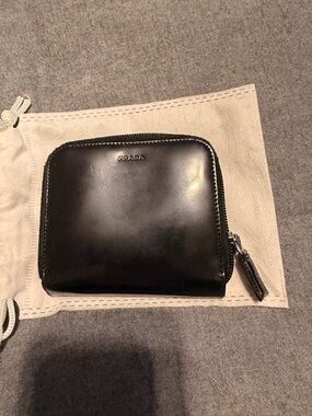 Prada Black Leather Zip-Around Wallet
